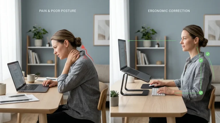 How to Fix Tech Neck: Proven Exercises & Setup That Work (2026) 1 how to fix tech neck posture with laptop stand