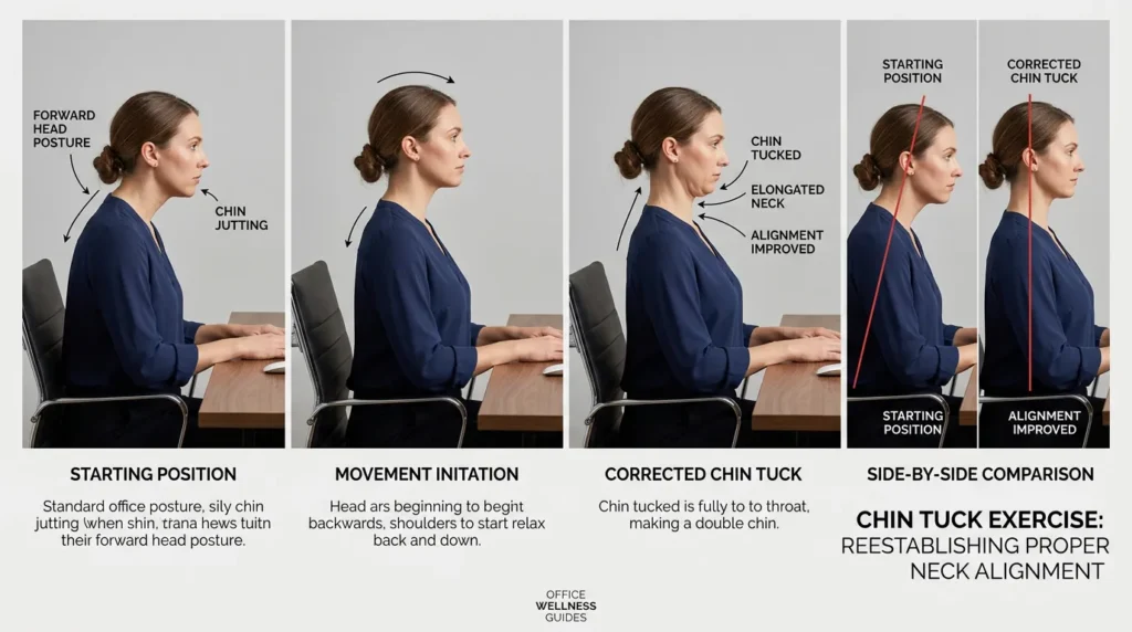 How to fix tech neck — chin tuck exercise to improve forward head posture