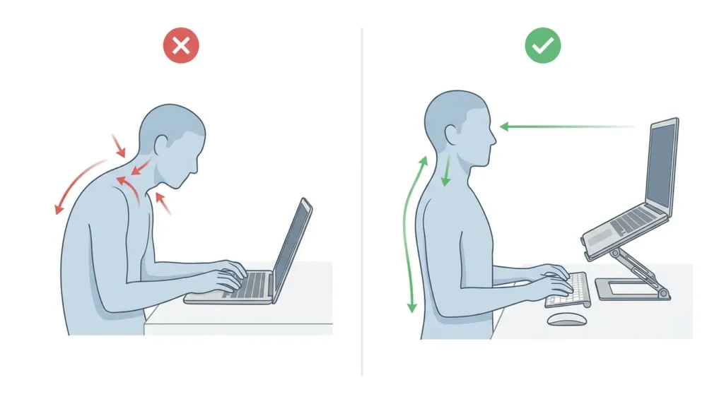 laptop screen height ergonomics comparison