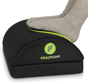 ErgoFoam Foot Rest for Under Desk at Work - Chiropractor Endorsed 2in1 Adjustable Premium Under Desk Footrest