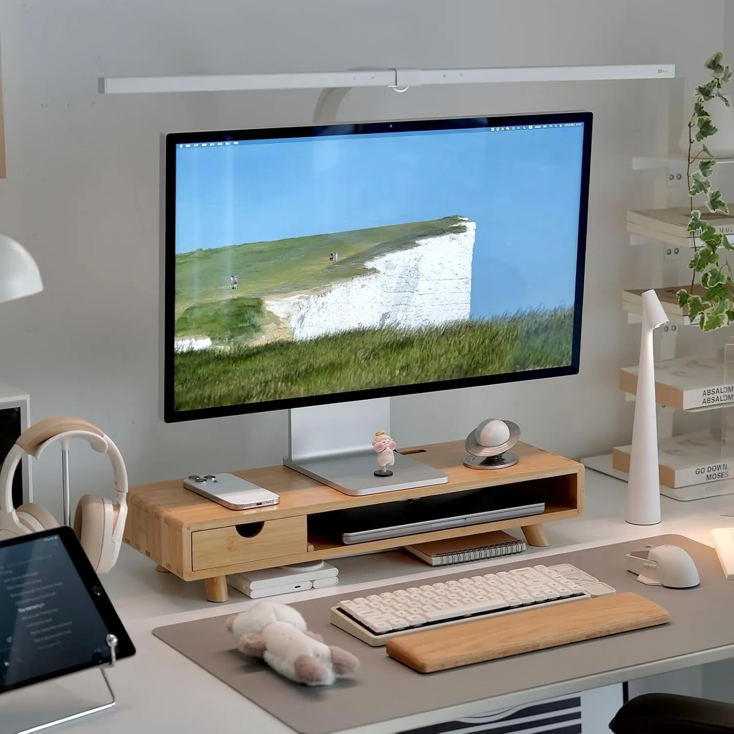Best Monitor Riser for Desk Work (2026) 7 Best monitor riser in bamboo: ROCDEER Bamboo Monitor Stand Riser