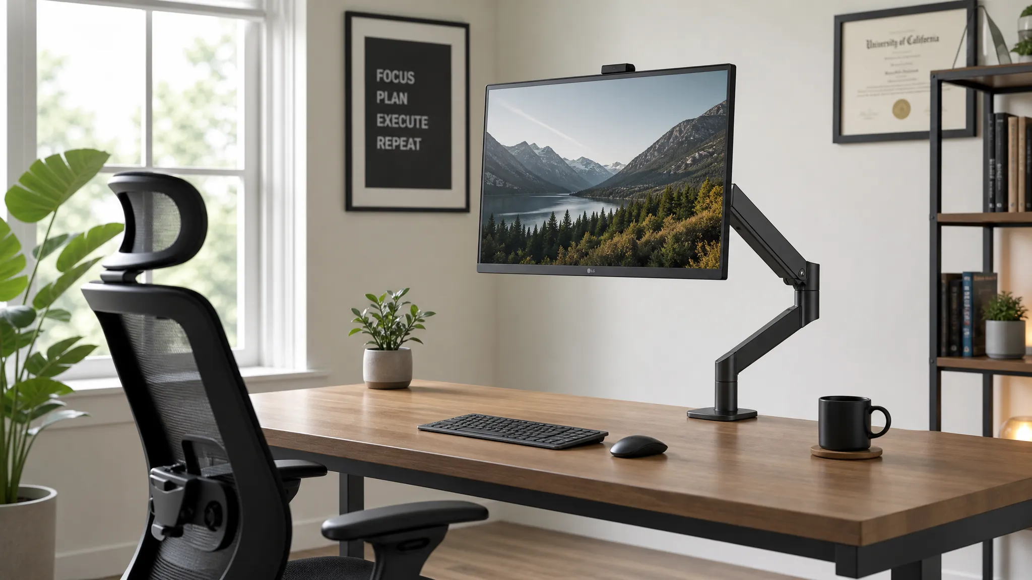 best monitor arm for desk work in ergonomic home office setup