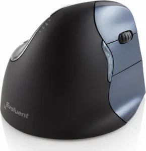 Evoluent VerticalMouse 4 ergonomic mouse in black and blue
