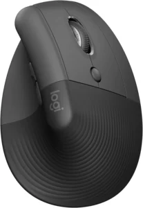 Logitech Lift vertical ergonomic wireless mouse in graphite