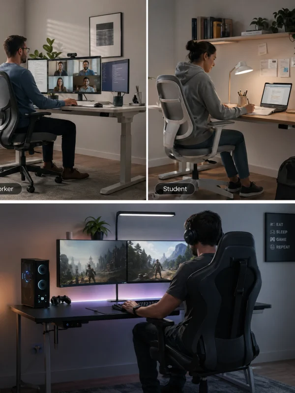 People Using Ergonomic Workspaces People Using Ergonomic Workspaces